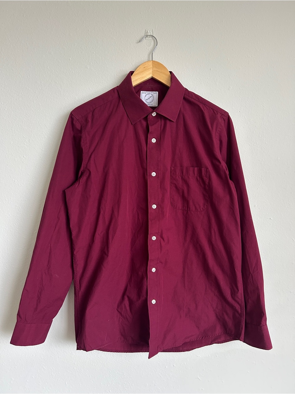 Bespoke Men's Button-Up Shirt in Burgundy